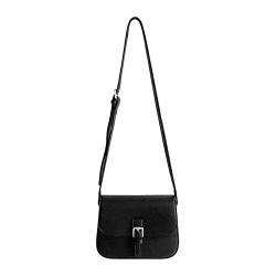 Uqezagpa Tragetasche für Damen, modische Tasche, quadratische Taschen, PU-Lippenstift-Kosmetiktasche, Schultertaschen für Mädchen, Frauen, Crossbody-Tasche, Tragetasche, Geldbörse, Geldbörse, Schwarz von Uqezagpa