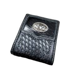 Urbalabs Herren-Geldbörse, Cowboy, Cowboy, Beten am Kreuz, Korbgeflecht, Bifold Western Leder, hochwertig, handgenäht, Leder-Stil, Herren-Geldbörse, Leder, Bullenreiter, Rodeo, Geschenke für Männer, von Urbalabs Nutrition