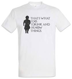 Urban Backwoods I Drink and Know Things Herren T-Shirt Weiß Größe S von Urban Backwoods