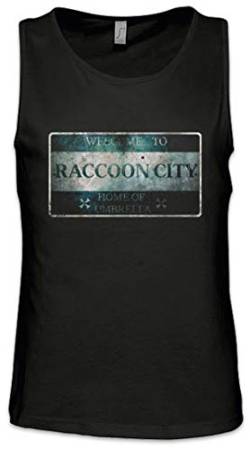 Urban Backwoods Raccoon City Sign Herren Männer Tank Top Training Shirt Schwarz Größe 2XL von Urban Backwoods