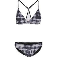 Urban Classics Bikini-Set - Ladies Tie Dye Triangle Back Bikini - XS bis XL - für Damen - Größe L - schwarz/weiß von Urban Classics