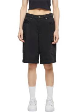 Urban Classics Damen Cargo Shorts Ladies Cotton Cargo Bermuda, lässige High Waist Bermuda Shorts für Frauen, Cargotaschen, black, 36 von Urban Classics