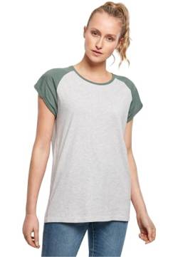 Urban Classics Damen Ladies Contrast Raglan Tee T-Shirt, lightgrey/paleleaf, XL von Urban Classics