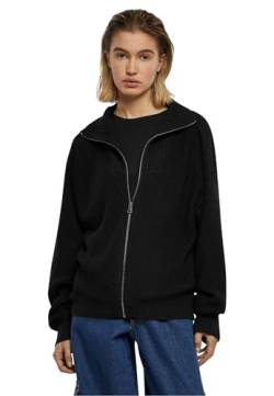 Urban Classics Damen TB6143-Ladies Knitted Zip Cardigan Strickjacke, Black, XXL von Urban Classics