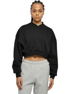 Urban Classics Damen TB6090-Ladies Cropped V-Neck Sweatshirt, Black, 5XL von Urban Classics