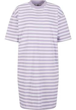 Urban Classics Damen T-Shirt-Kleid Ladies Oversized Striped Tee Dress, lässiges T-Shirt-Kleid für Frauen, white/dustylilac, S von Urban Classics