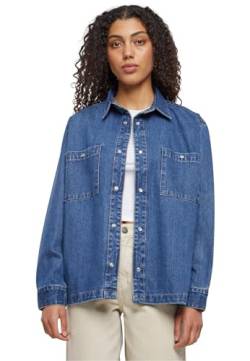 Urban Classics Damen TB6129-Ladies Oversized Denim Shirt Hemd, mid Indigo Washed, 4XL von Urban Classics