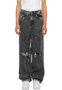 Urban Classics Damen TB6155-Ladies Distressed 90's Wide Leg Denim Pants Hose, Black Charcoal Washed, 36 von Urban Classics