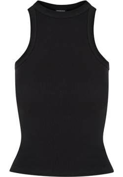 Urban Classics Damen Top Ladies Racer Back Rib Top, geripptes Frauen Top mit Racerback, Baumwolle, black, L von Urban Classics