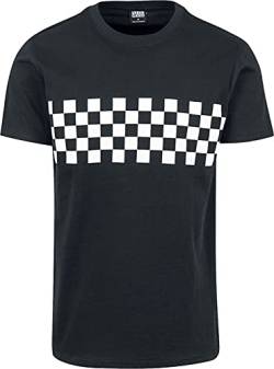 Urban Classics Herren Check Panel Tee T-Shirt, Black (Black/White 00826), L von Urban Classics