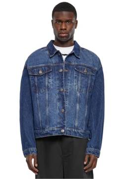 Urban Classics Herren Jacke Heavy Ounce Boxy Denim Jacket, lässige Denim Jacke für Männer, Umlegekragen, new mid blue washed, 4XL von Urban Classics