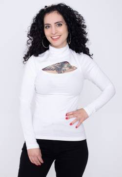 Urban Classics - Ladies Cut-Out Turtleneck White - Longsleeve - Weiß - L - 95% Baumwolle, 5% Elastan,Jersey von Urban Classics