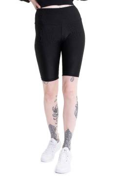 Urban Classics - Ladies High Waist Shiny Rib Cycle Black - Shorts - Schwarz - XS - 88% Polyester, 12% Elastan,Jersey von Urban Classics