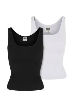 Urban Classics - Ladies Organic Basic Rib Pack Of 2 Black/White - Tank - Schwarz - M - 95% Baumwolle, 5% Elastan,Jersey von Urban Classics