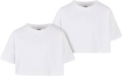 Urban Classics Mädchen T-Shirt Girls Short Kimono Tee 2-Pack, 2er Pack T-Shirt für Mädchen, white+white, 146/152 von Urban Classics