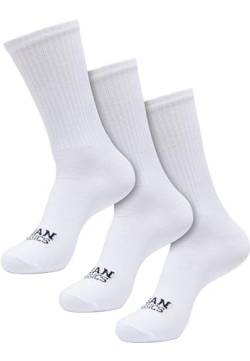 Urban Classics Unisex Socken Simple Flat Knit Socks 3-Pack, 3er Pack Unisex flachgestrickten Socken, white, 35-38 von Urban Classics