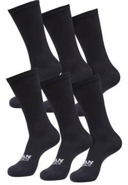 Urban Classics Unisex Socken Simple Flat Knit Socks 6-Pack, 6er Pack Unisex flachgestrickten Socken, black, 47-50 von Urban Classics