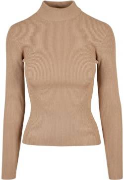 Urban Classics Women's TB4739-Ladies Rib Knit Turtelneck Sweater Sweatshirt, unionbeige, L von Urban Classics