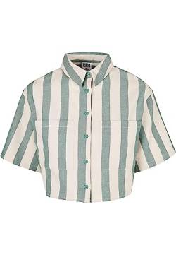 Urban Classics Women's TB5046-Ladies Short Oversized Stripe Shirt, greenlancer/softseagrass, 5XL von Urban Classics