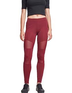 Urban s Damen Ladies Tech Mesh Skinny Leggings, Rot (Port 01157), L von Urban Classics