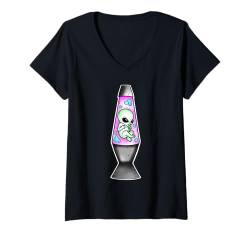 Damen Alien Lavalampe T-Shirt mit V-Ausschnitt von Urban Empyre