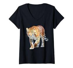 Damen Jaguar x Panther T-Shirt mit V-Ausschnitt von Urban Empyre