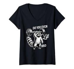 Damen Waschbär x Gewichtheber x Bodybuilder x Do You Even Lift Bro T-Shirt mit V-Ausschnitt von Urban Empyre