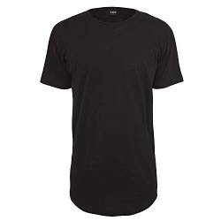 Urbandreamz Herren T-Shirt Shaped Long Tee Rundhals Black - 5XL - von Urbandreamz