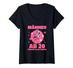 Damen Männer ab 20 Können Alles Tragen 20. Geburtstag T-Shirt mit V-Ausschnitt von Urkomische Und Lustige Geburtstagsdesigns