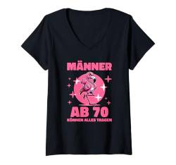 Damen Männer ab 70 Können Alles Tragen 70. Geburtstag T-Shirt mit V-Ausschnitt von Urkomische Und Lustige Geburtstagsdesigns