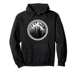 mystisch Wald Fichten Nadelwald Baum Bäume Fichte Natur Berg Pullover Hoodie von Urlaub Reise Ferien Camping Natur