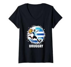 Damen Uruguay Spieler Sport Vintage Männer Jungen Uruguay T-Shirt mit V-Ausschnitt von Uruguay-Ball Uruguay-Spieler Uruguay-Geschenke