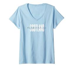 Damen Dunfermline Scotland Drehbuch und Block T-Shirt mit V-Ausschnitt von Utopia Sport Scotland Shop