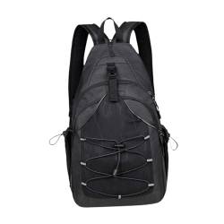 UxicRuya Herrenrucksack, Brusttasche, Umhängetasche Zum Wandern, Einkaufen, Angeln, Reiten, Outdoor, Schwarz von UxicRuya