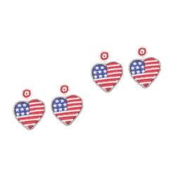 2 Paar baumelnde Ohrringe für die Frau kolczyki damskie heart earrings earloop Dangler Ohrringe Ohrstecker für Damen Strass-Anhänger amerikanische flagge ohrringe Ohrschmuck VALICLUD von VALICLUD