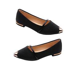 VALICLUD 1 Paar Perlenpumps Damenschuhe Freizeitschuhe Teenager Schuhe House Shoes Women Flache Sandalen Ballerinas Flache Frauen Pumps für Damen Flache Einzelschuhe Perlenschuhe Black von VALICLUD