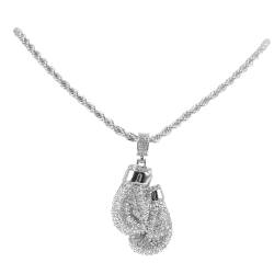 VALICLUD 1Stk Boxhandschuh Artikel Halsketten für Frauen Damenschmuck Box-Anhänger Gold pendant necklace damenhalskette dekorative Halskette Boxhandschuhe Anhänger Legierung Strass Silver von VALICLUD