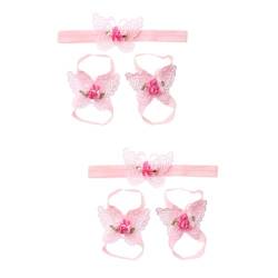 VALICLUD 2St Barfußsandalen für Babys stirnband kopfband geschenkset geschenksets fã¼r babys Haarbänder für kleine Mädchen Mädchen barfuß Sandalen und Stirnband von VALICLUD