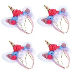 VALICLUD 4 Stück Einhorn Stirnband Einhorn Kopfschmuck Geburtstag Einhorn Kopfschmuck Einhorn Haarbänder Party Stirnband Einhorn Cosplay Stirnband Cartoon Stirnband Kreative von VALICLUD