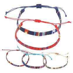 VALICLUD 5st Buntes Armbandseil Männer Armbänder Handgelenkschmuck Herren-perlenarmbänder Armbänder Für Jugendliche Mädchen Gewebtes Armband Für Paare Paar Armband Bettwäsche Aus Baumwolle von VALICLUD