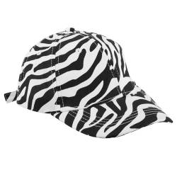 VALICLUD Cow-Stripe Baseball Cap Zebra Print Schirmmütze Baumwolle Leinen Schirmmütze Outdoor Sonnenhut für Frauen Mädchen von VALICLUD