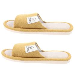 VALICLUD Sommer Hausschuhe aus Baumwolle leinengardine leinentücher beileight schuhe slipper gelb weihanchten Slupper rutschfeste Hausschuhe Indoor-Hausschuhe Liebhaber Hausschuhe Yellow von VALICLUD