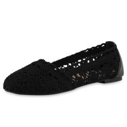 VAN HILL Damen Klassische Ballerinas Flach Spitze Bequem Schuhe 215922 Schwarz 37 von VAN HILL