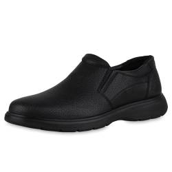 VAN HILL Herren Klassische Halbschuhe Flach Profilsohle Bequem Schuhe 215465 Schwarz 41 von VAN HILL