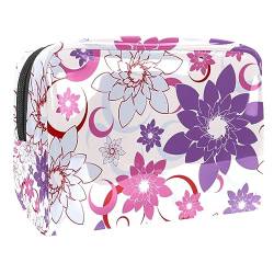 Kosmetiktasche mit abstraktem Blumenhintergrund für Frauen, Reise-Kulturbeutel, groß, PVC, praktische Tasche, Organizer mit Reißverschluss, multi, 18.5x7.5x13cm/7.3x3x5.1in, Kulturbeutel von VAPOKF