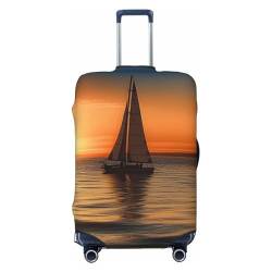 VBNTY Sunset Beach Sailboat Travel Luggage Cover Elastic Washable Suitcase Cover Protector Fashion Stretch Baggage Covers Dustproof Suitcase Fits 45.7-81.3 cm Luggage, Schwarz , S von VBNTY