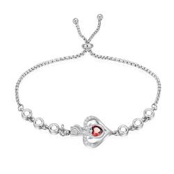 VCCWYQK Geburtsstein Urnenarmband für Asche Edelstahl Einäscherung Charm Armband Doppelherz mit Geburtssteinen Gedenkstätte Geschenk für Frauen Mädchen von VCCWYQK