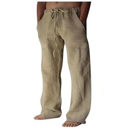 VDDTAGAM Freizeithose Herren Yoga Hosen Herren Kleidung Herren Leichte Sommerhose Herren Sommer Outfit Herren Herren Sommerhose Cargo Hosen Herren Elegante Hose Herren Haremshose Stoff(Khaki,5XL) von VDDTAGAM