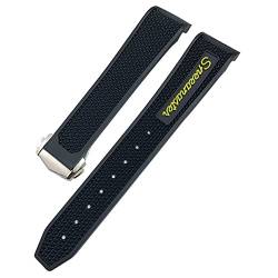 VELORE 18mm Silikon-Uhrenarmband Damen Herren Uhrenarmbänder für Omega Sxwatch Speedmaster 007 Seamaster 300 AT150 Silikon-Uhrenarmband(Yellow pointed,21mm) von VELORE