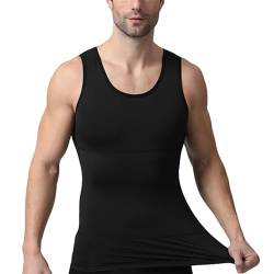 VENI MASEE Schlankes Herren-Kompressionsshirt zum Verstecken von Gynäkomastie und Moobs Brust Slimming Body Shaper Unterhemd (DE/NL/SE/PL, Alphanumerisch, M, Regular, Regular, dunkelgrau) von VENI MASEE